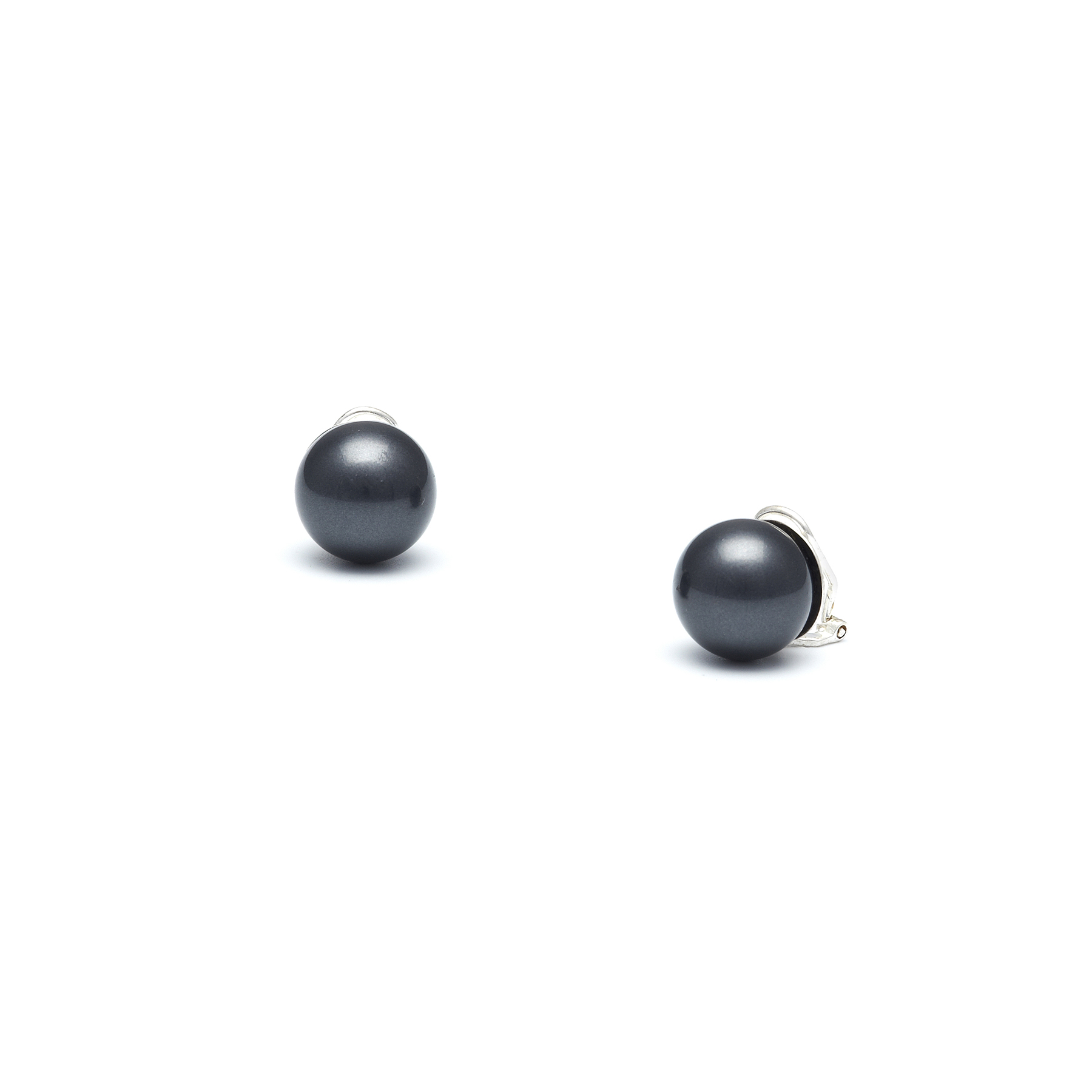 12mm Pearl Stud Clip On Earrings – Black - Make Me Beautiful - the clip on earrings specialists 12mm Pearl Stud Clip On Earrings – Black