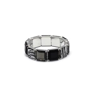 Rodney Holman bracelet - Make Me Beautiful - the clip on earrings specialists Rodney Holman Elasticated Zebra Bracelet