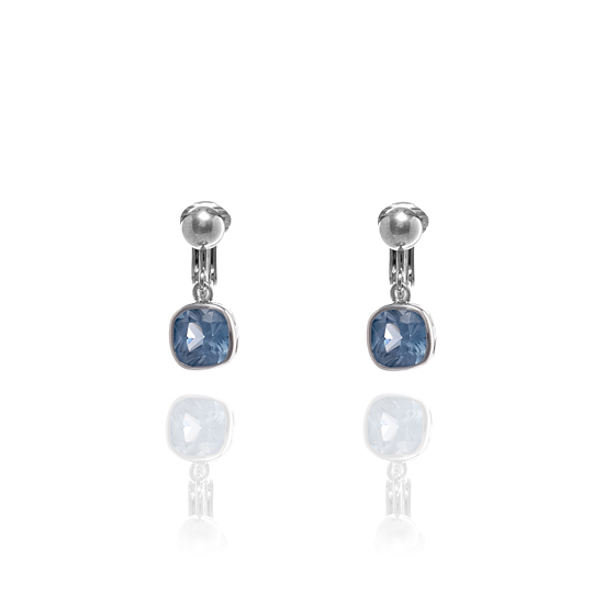 ERCL-62-FIOR Fiorelli Blue Cubic Zirconia Square Clip On Earrings - Make Me Beautiful - the clip on earrings specialists ERCL-62-FIOR Fiorelli Blue Cubic Zirconia Square Clip On Earrings