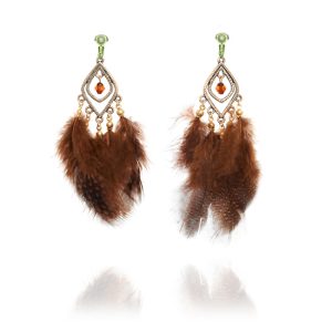 ERCL-AMB-172 Accessories Fluffy Feather Clip On Earrings - Make Me Beautiful - the clip on earrings specialists ERCL-AMB-172 Accessories Fluffy Feather Clip On Earrings