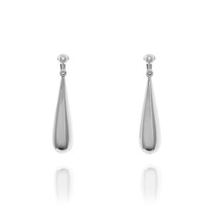 ERCL-BG-2 Basics Sterling Silver Teardrop Clip On Earrings