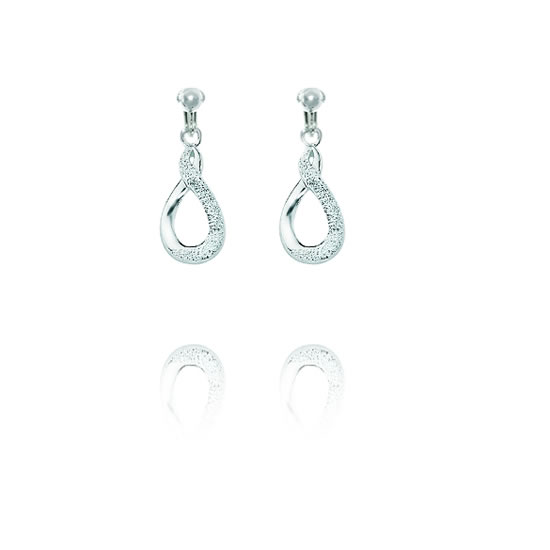 ERCL-BG-21 Basics Sterling Silver Diamond Cut Twist Clip On Earrings - Make Me Beautiful - the clip on earrings specialists ERCL-BG-21 Basics Sterling Silver Diamond Cut Twist Clip On Earrings