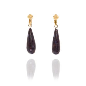ERCL-DCM-3 De Mulieribus Claris Mosaic Drop Clip Earrings - Dark - Make Me Beautiful - the clip on earrings specialists ERCL-DCM-3 De Mulieribus Claris Mosaic Drop Clip Earrings - Dark