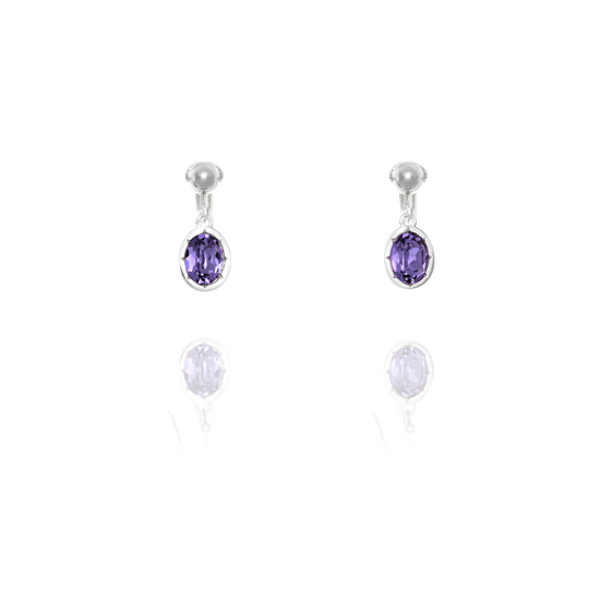ERCL-ELS-11 Elements Silver Rimmed Blue Swarovski Drop Clip On Earrings - Make Me Beautiful - the clip on earrings specialists ERCL-ELS-11 Elements Silver Rimmed Blue Swarovski Drop Clip On Earrings