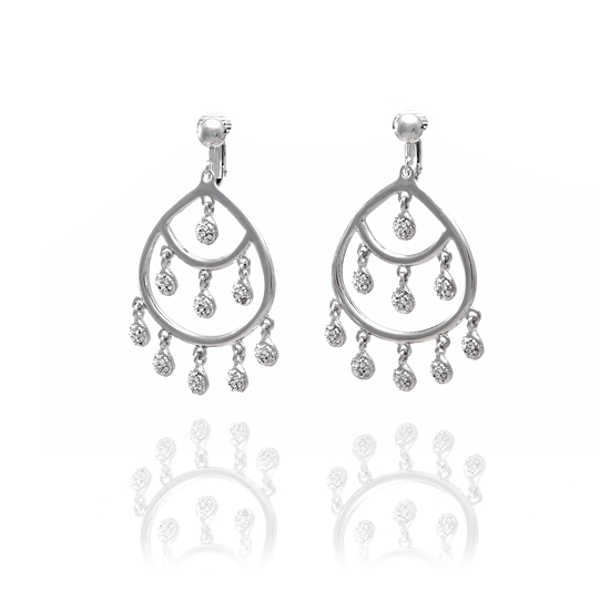 ERCL-FIOR-30 Fiorelli Decorated Silver Hoop Clip On Earrings - Make Me Beautiful - the clip on earrings specialists ERCL-FIOR-30 Fiorelli Decorated Silver Hoop Clip On Earrings