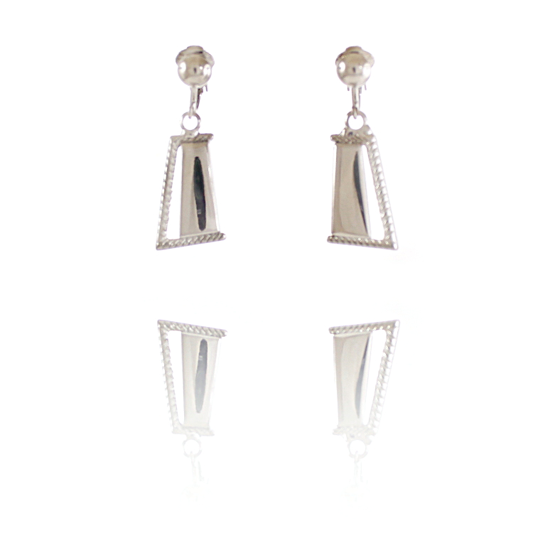 ERCL-RH-251 Rodney Holman Dangle Clip On Earrings - Silver - Make Me Beautiful - the clip on earrings specialists ERCL-RH-251 Rodney Holman Dangle Clip On Earrings - Silver