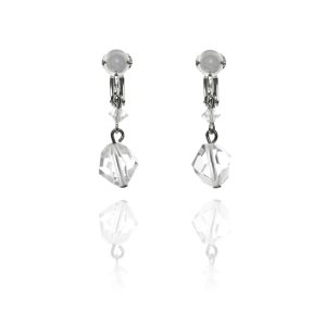 Petite Bead Drop Clip On Earrings - Clear - Make Me Beautiful - the clip on earrings specialists Petite Bead Drop Clip On Earrings - Clear