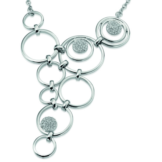 N-FIOR-22 Fiorelli Crystal Bubble Necklace detail - Make Me Beautiful - the clip on earrings specialists N-FIOR-22 Fiorelli Crystal Bubble Necklace detail