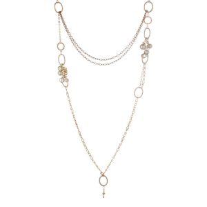 N-PH-2 Primrose Hill Pearl and Key Layer Necklace - Make Me Beautiful - the clip on earrings specialists N-PH-2 Primrose Hill Pearl and Key Layer Necklace