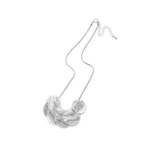 N-RH-13 Rodney Holman Silver Circular Disc Necklace - Make Me Beautiful - the clip on earrings specialists N-RH-13 Rodney Holman Silver Circular Disc Necklace