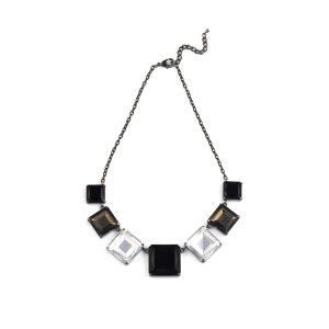 N-RH-8 Rodney Holman Cool Tones Square Necklace - Make Me Beautiful - the clip on earrings specialists N-RH-8 Rodney Holman Cool Tones Square Necklace