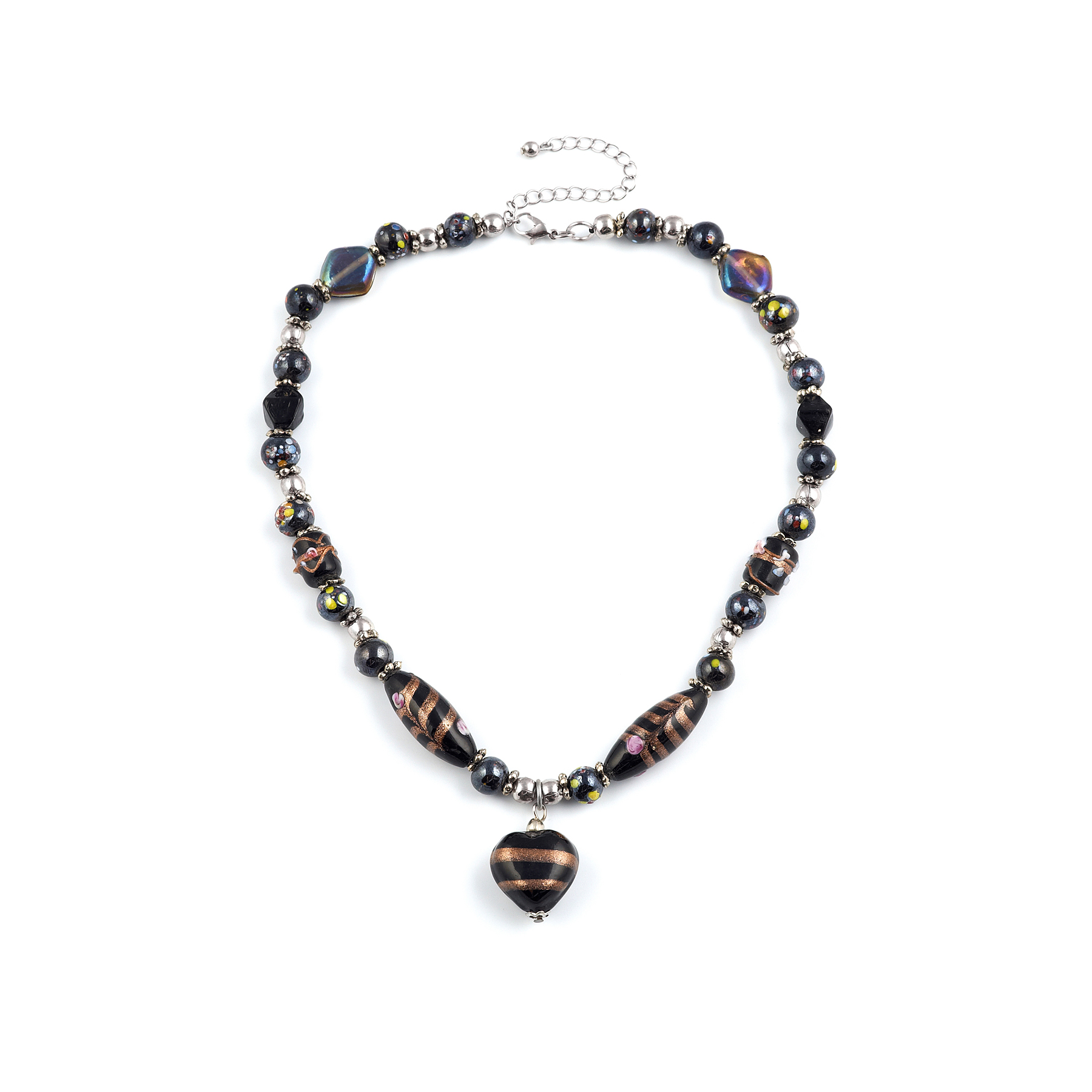Look East Caramel Heart Necklace - Black - Make Me Beautiful - the clip on earrings specialists Look East Caramel Heart Necklace - Black