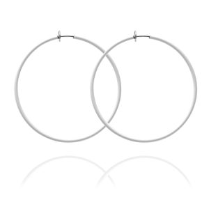 Sexy Spring Loaded Hoops - White 6cm