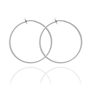 Sexy Spring Loaded Hoops - White 3cm - Make Me Beautiful - the clip on earrings specialists Sexy Spring Loaded Hoops - White 3cm