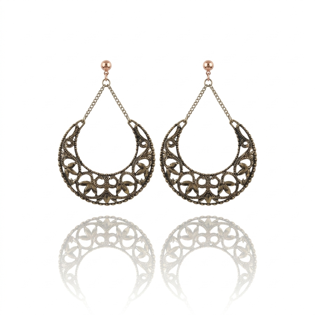 ERCL-AMB-235 Accessories Crescent Drop Clip On Earrings - Make Me Beautiful - the clip on earrings specialists Accessories Crescent Drop Clip On Earrings