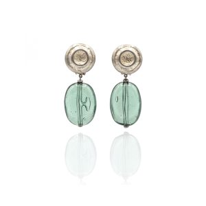 De Mulieribus Claris Air Bubble Bead Drop Clip On Earrings