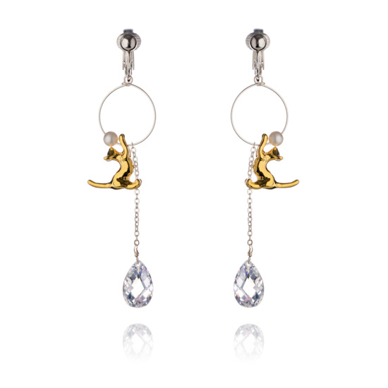 ERCL-BML-19 Feline Attractions Clip On Earrings - Gold Cat - Make Me Beautiful - the clip on earrings specialists ERCL-BML-19 Feline Attractions Clip On Earrings - Gold Cat