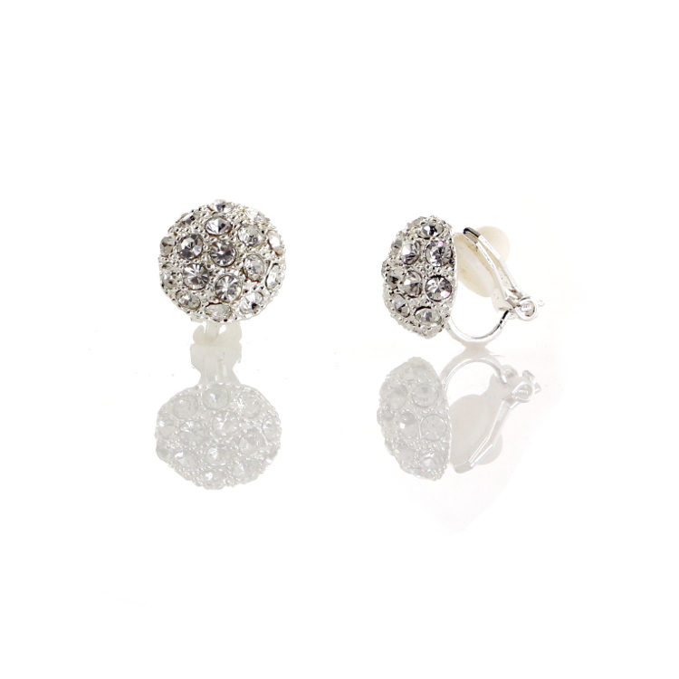 ERCL-PL-15 Park Lane Round Cubic Zirconia Stud Clip On Earrings - Make Me Beautiful - the clip on earrings specialists ERCL-PL-15 Park Lane Round Cubic Zirconia Stud Clip On Earrings