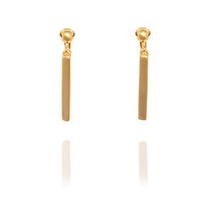 Rodney Holman minimalist single bar clip-on earrings in 18ct gold plate
