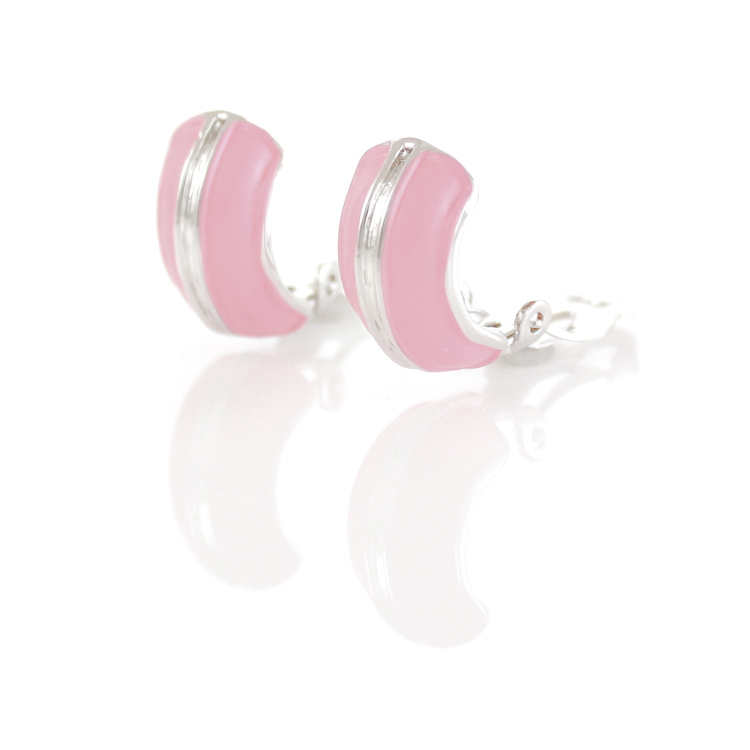 ERCL-RH-258 Rodney Holman Band Clip On Earrings - Pink - Make Me Beautiful - the clip on earrings specialists ERCL-RH-258 Rodney Holman Band Clip On Earrings - Pink