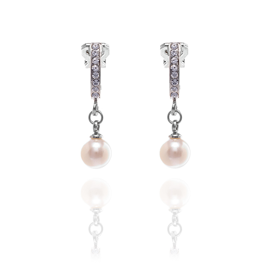 ERCL-RH-26-rodney-holman-half-hoop-pearl-clip-earrings - Make Me Beautiful - the clip on earrings specialists Rodney Holman diamante half hoop clip-on earrings with a dangling faux pearl