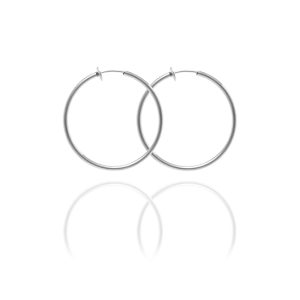 ERSP-15-KW Sexy Spring Loaded Metal Tone Hoops - 3.5cm