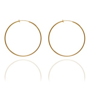 ERSP-3-KW Sexy Spring Loaded Gold Tone Hoops - 5cm