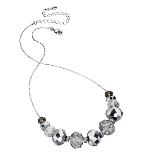 N-FIOR-82 Fiorelli Beaded Short Necklace - Silver - Make Me Beautiful - the clip on earrings specialists N-FIOR-82 Fiorelli Beaded Short Necklace - Silver