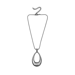 N-RH-21 Rodney Holman Chunky Gunmetal Teardrop Necklace