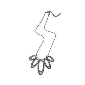 N-RH-27 Rodney Holman Multi Oval Gunmetal Necklace