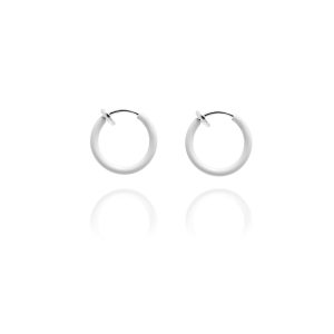 Sexy Spring Loaded Hoops - White 2cm - Make Me Beautiful - the clip on earrings specialists Sexy Spring Loaded Hoops - White 2cm