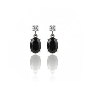 Fiorelli Black Drop And Cubic Zirconia Clip On Earrings